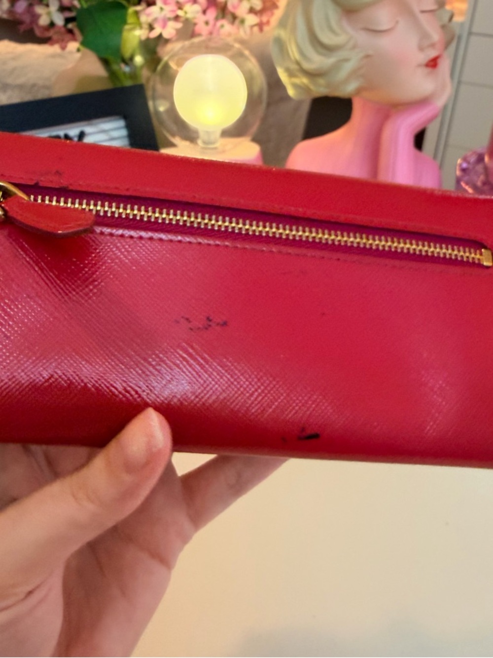 PRADA Saffiano Leather Vernice Fiocco Bow Wallet - Picture 3 of 11